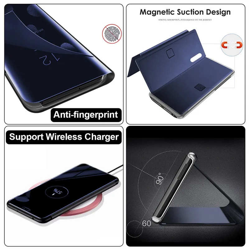 leather mirrow flip cover case (3)