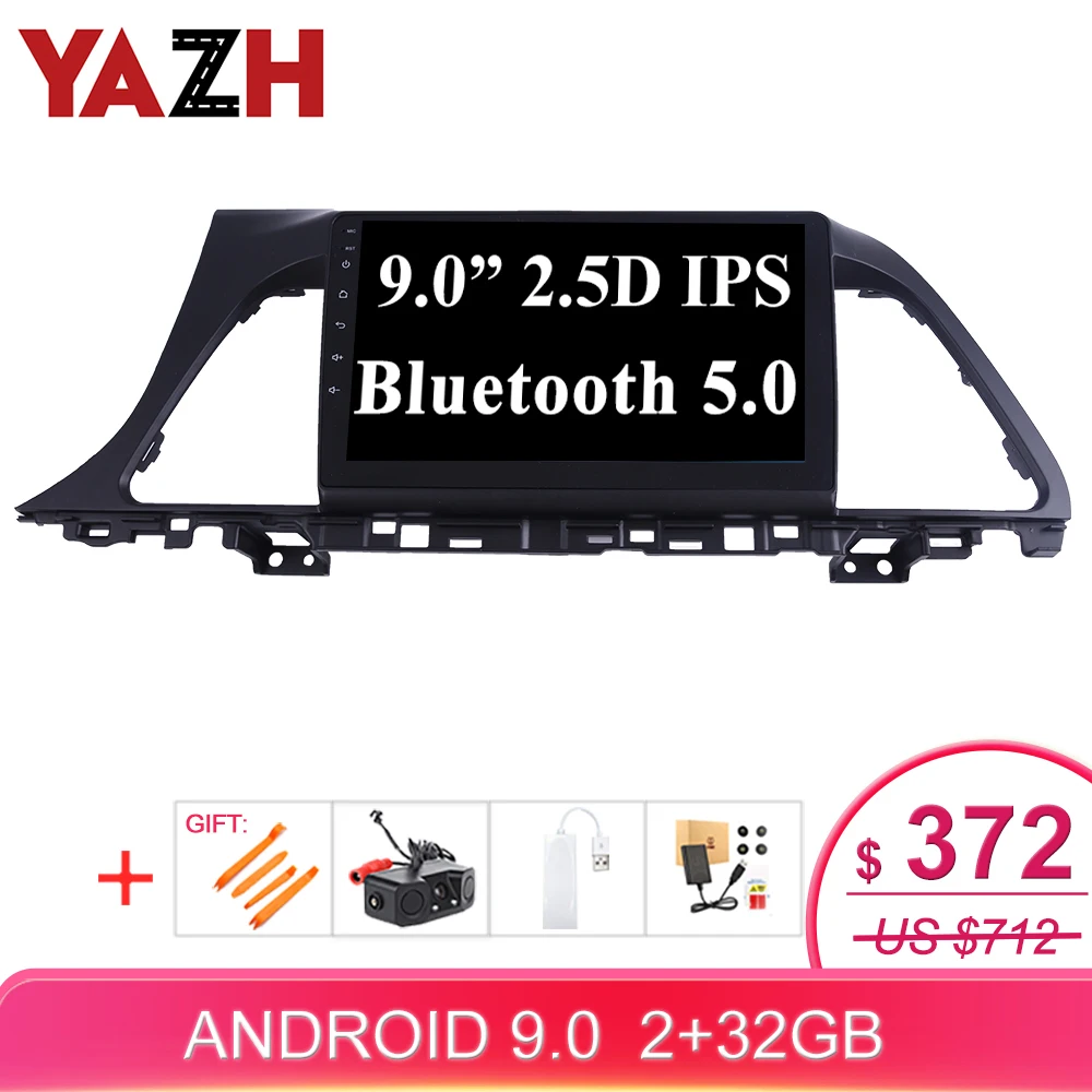 YAZH Android 9 0 8 ядерный автомобильный головный блок плеер для Hyundai Sonata 2014 2017 с &quotIPS GPS