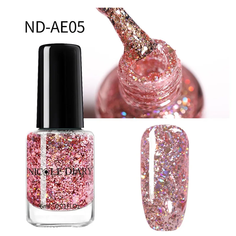 Holo Glitter-05 Николь дневник переливающийся Flakies лак для ногтей Хамелеон Wonderworld серии Блестки лак для ногтей Маникюрные Типсы Цвет 9/6 мл - Цвет: Holo Glitter-05