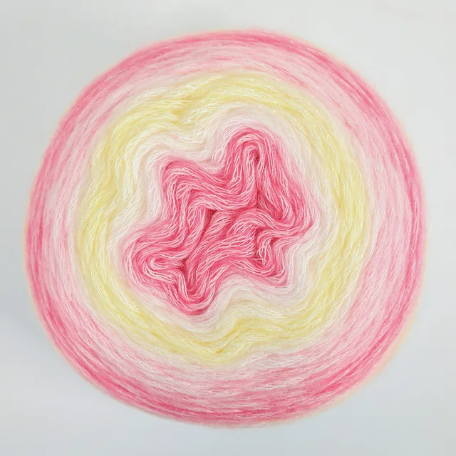 1pc Gradient Cake Line Rainbow Autumn Winter Sweater Scarf Hat Hand Knitting DIY Hook Bar Needle Medium Fine Wool Yarn 100g/Ball 1169