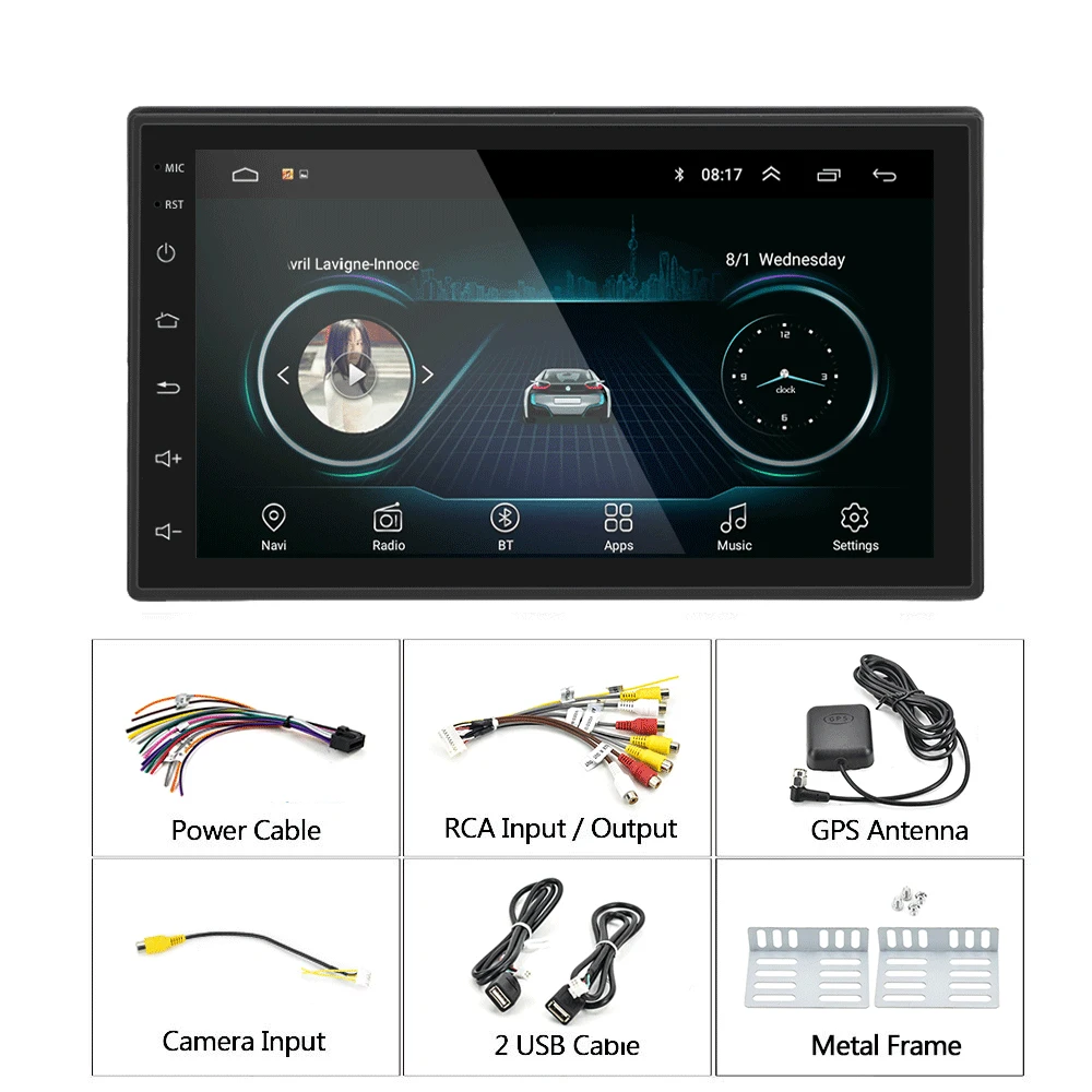 2G+32G 2022 Hikity Android 11 Car Stereo Double Din 10.1 Inch Car Radio Touch Screen Bluetooth FM WiFi GPS Navigation for Car Mirror Link with Dual USB Input & AHD Backup Camera 