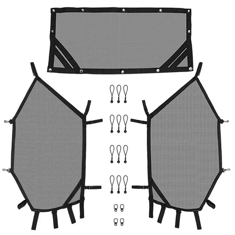 KEMiMOTO UTV переднее и заднее окно сетка набор UTV Дверь Защита от царапин для Polaris RZR 1000 900 RZR XP 4 UTV защита