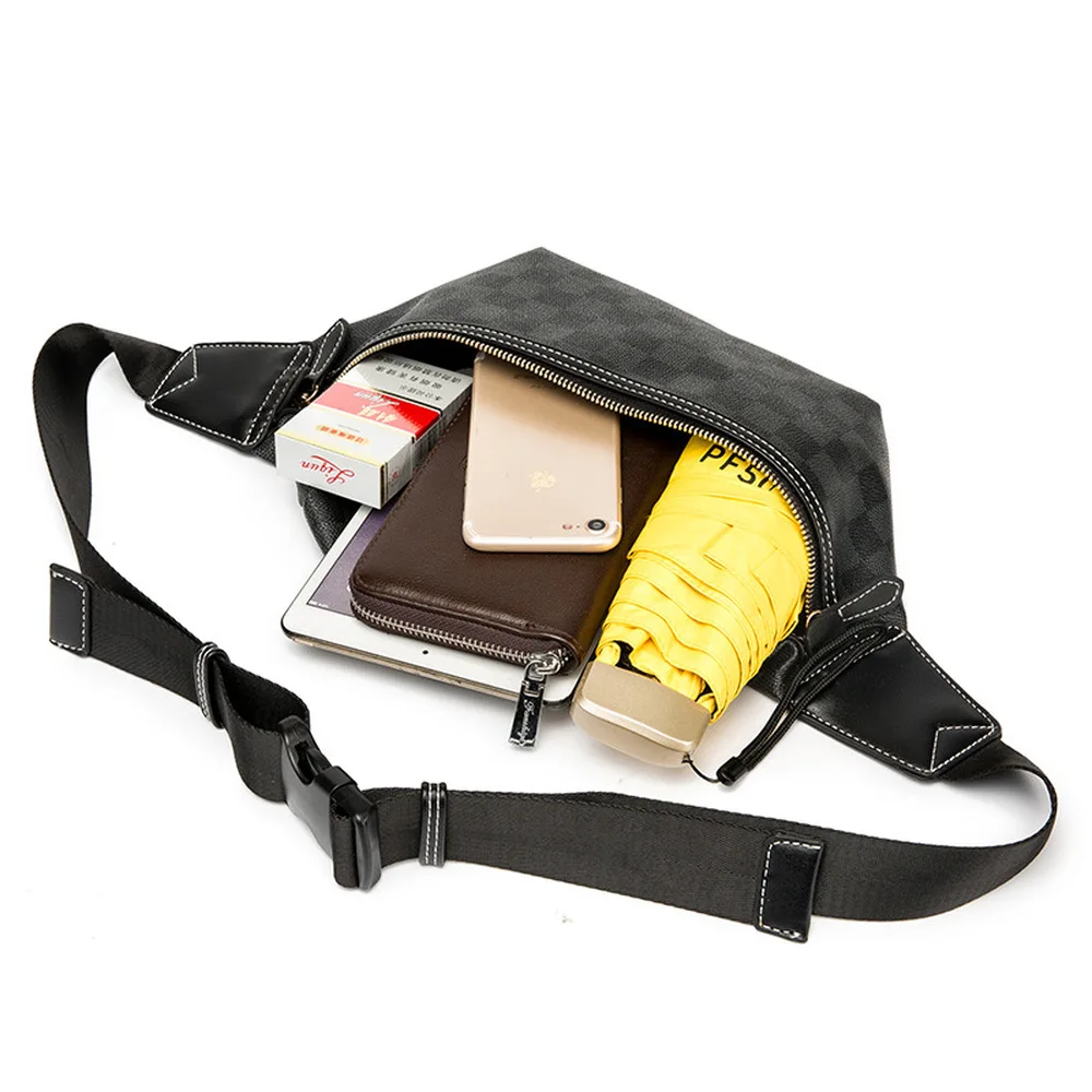 Классическая сетчатая поясная сумка для мужчин и женщин, повседневная кожаная нагрудная сумка, спортивная сумка на молнии на плечо, дорожная пляжная поясная сумка