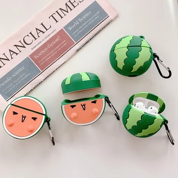 

Earphone Case For Airpods Pro Case Silicone Small Watermelon Soft Headphone Case for Apple Air Pods 2 Earpods Protective Cover