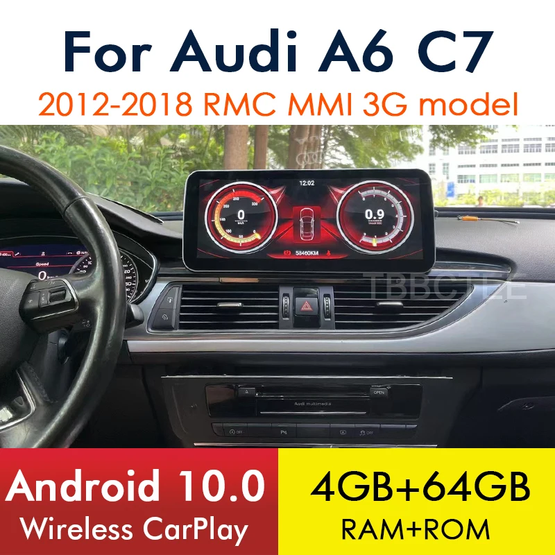 Android 10 CarPlay 4 + 64 ГБ для Audi A6 C7 2012 ~ 2018 MMI 3G RMC Автомобильный мультимедийный плеер Авто