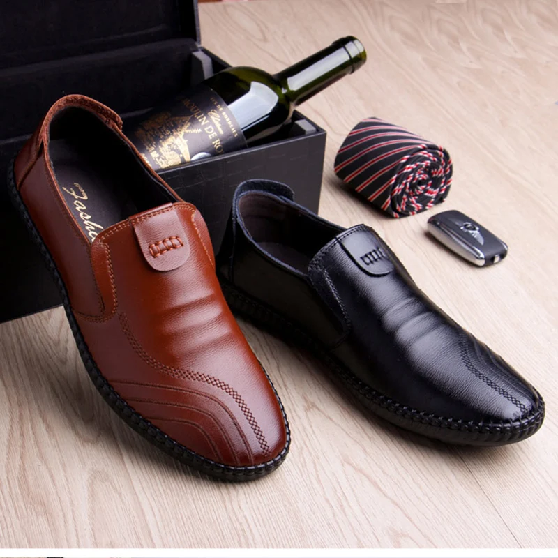 Мужская повседневная обувь из натуральной кожи; мужские лоферы без шнуровки; мокасины для вождения; Homme; модная модельная Свадебная обувь; итальянская дышащая обувь