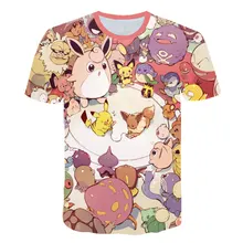 Новинка года, футболка с изображением детектива из фильма «Покемон Пикачу» Детские футболки с 3D принтом летние футболки Модная детская одежда с рисунком из аниме