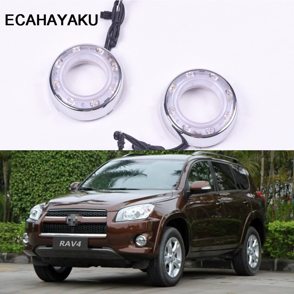 Дневные ходовые огни ECAHAYAKU для Toyota RAV4 2012 2013 светодиодные противотуманные фары