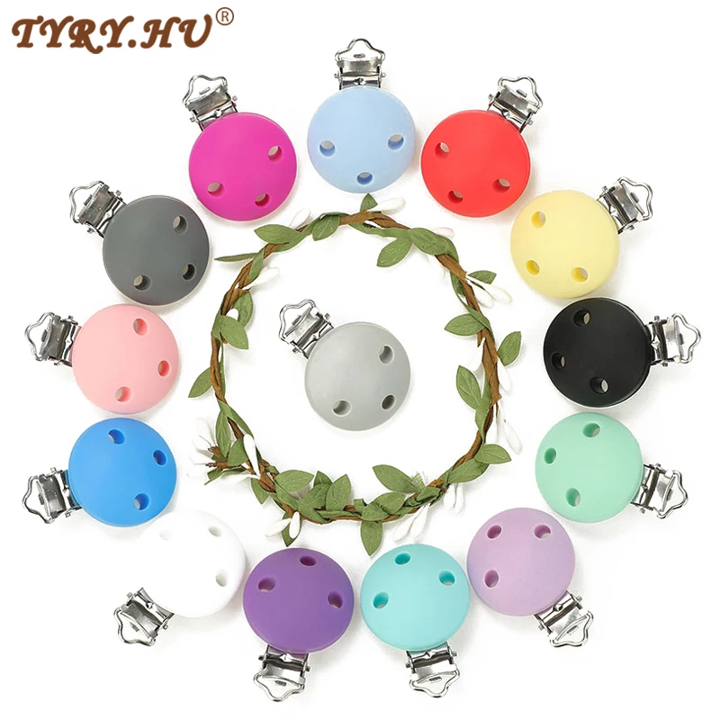 Round Silicone Clips Baby Pacifier Clips Holder 5pc/set pacifier clips