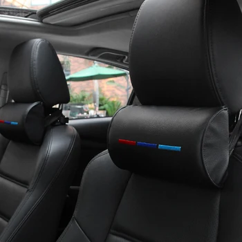 

Car Styling Seat Neck Pillow Protection PU Auto Headrest Support Rest Travelling Car Headrest Neck for BMW ///M Accesories