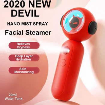 

2020 New Devil Nano Mist Spray Facial Steamer 20ml Water Spray Bottle Face Steamer Skin Moisturizing Beauty Machine For Travel