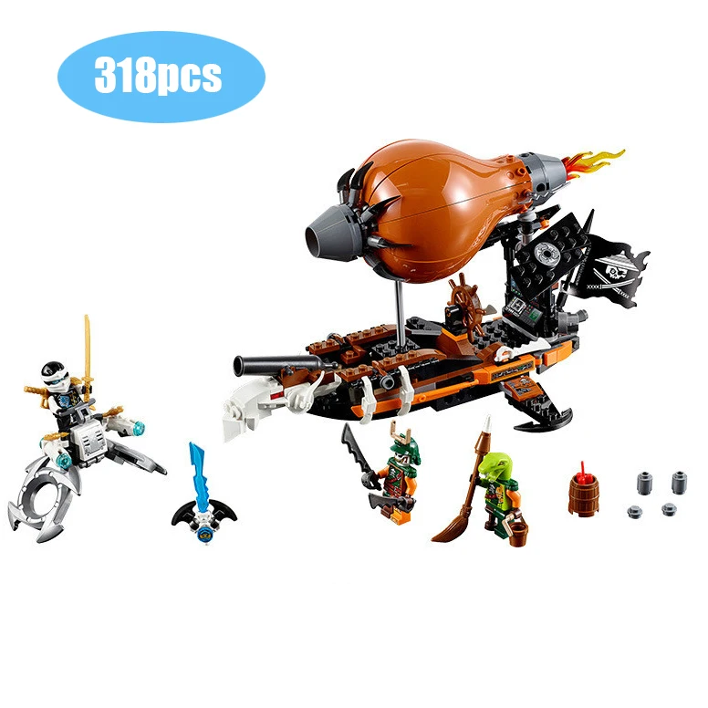 

318pcs Bela 10448 Compatible with Legoinglys Ninjagoed Raid Zeppelin Weapon Building Blocks for Children Assembling Toys 70603