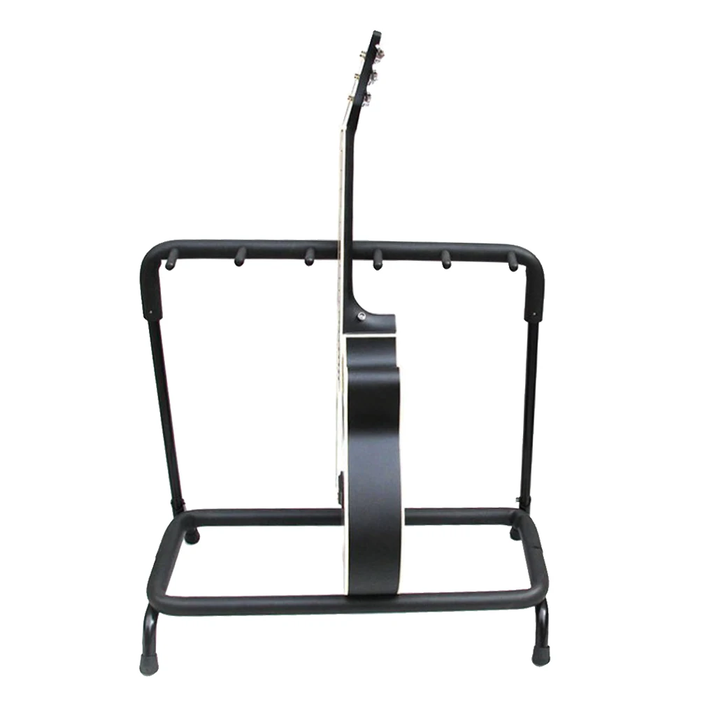 

5 Guitar Stand Multiple Five Instrument Display Rack Folding Padded Organizer, Ultra Convenient