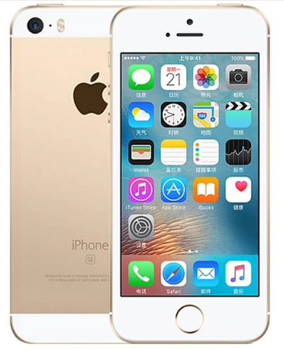 Gold Apple iPhone SE Dual-Core, 4G, LTE, смартфон, 12MP " IOS 2 Гб Оперативная память 16/64GB Встроенная память по отпечатку пальца для разблокированного мобильного телефона - Color: Gold