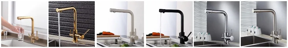 Vidric смесители для кухни из твердой латуни кран для кухни очищенный фильтр для воды кран Три способа смеситель для раковины 3 способа кухонный кран ML91