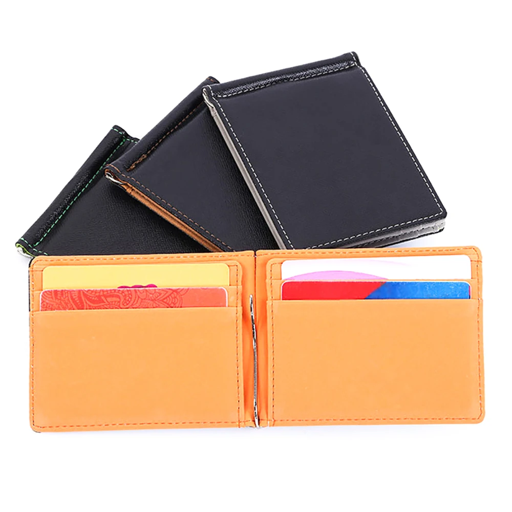 Кошелек короткие кожаные кошельки из искусственной кожи зажим для денег тонкий