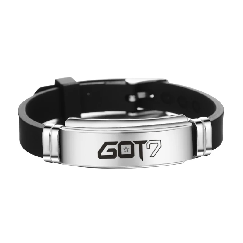 GOT7-3 K-pop GOT7 логотип браслет из нержавеющей стали Kpop GOT7 регулируемый браслет унисекс GOT7 вентиляторы поддержка подарок Прямая - Metal Color: GOT7-3