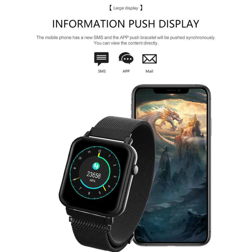 1pcs Waterproof Sport Smart 4.9 Y6 Pro BT Smart Watch Heart Rate Blood Pressure Bracelet Wristband R2Y9 for Andriod IOS