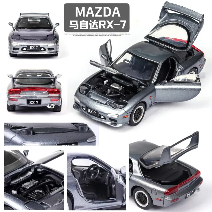 1:32 MAZDA RX7 гоночный автомобиль Diecasts& игрушечный транспорт металлическая модель автомобиля звуковой светильник коллекция автомобилей игрушки для детей Рождественский подарок