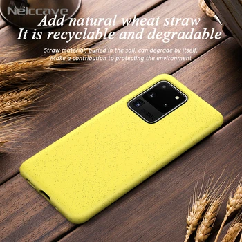 

50Pcs Eco-Friendly Silicone Case For Samsung S20 Ultra S10 Plus S10e Note 10 Pro For Huawei P30 Lite Soft TPU Wheat Straw Cover