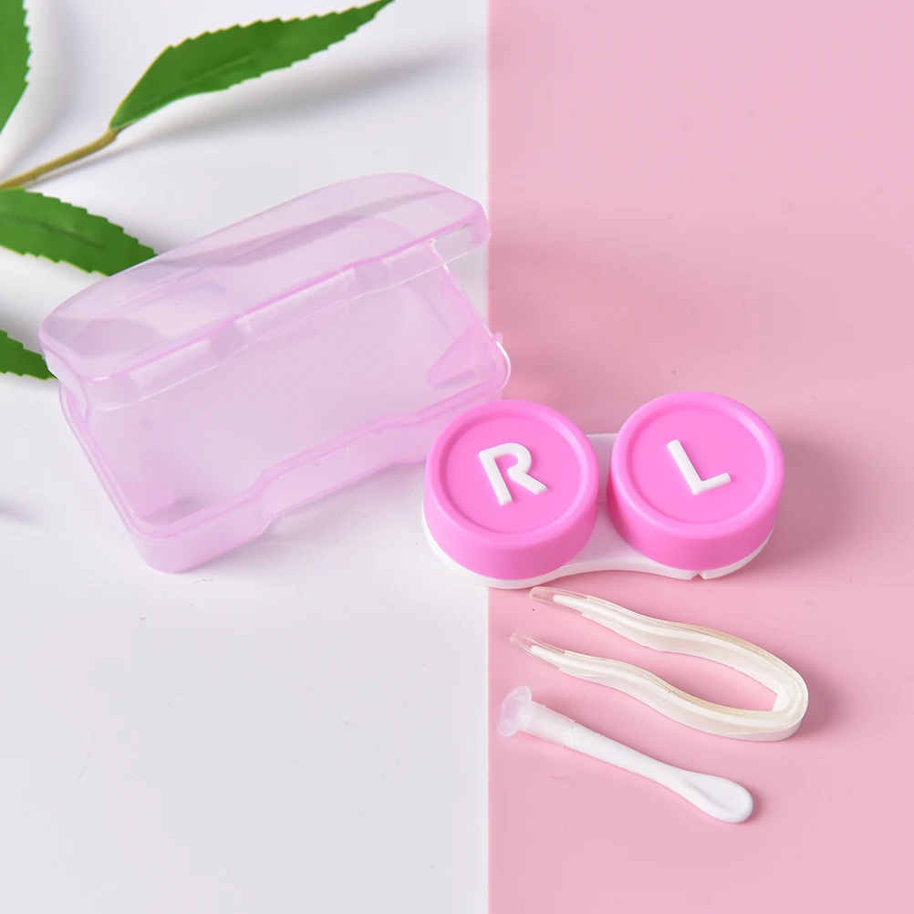 1piece Best Transparent Pocket Plastic Contact Lens Case Travel Kit Easy Take Container Holder Random Color