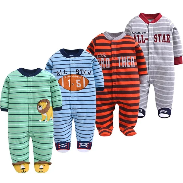 Одежда для малышей флисовый комбинезон bebes с единорогом, зимние пижамы Одежда для маленьких мальчиков комбинезоны с высоким воротником для маленьких девочек возрастом от 3 до 12 месяцев