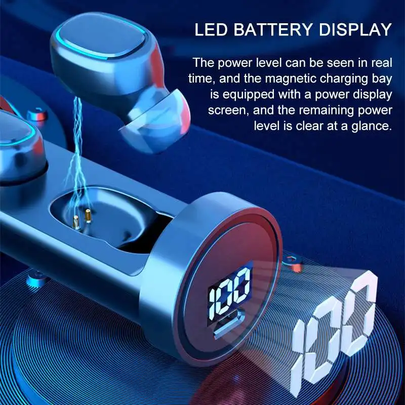 Wireless bluetooth 5 0 Earphone TWS HIFI Mini In ear Sports Running Headset with Microphone Charging Case Support iOS Android
