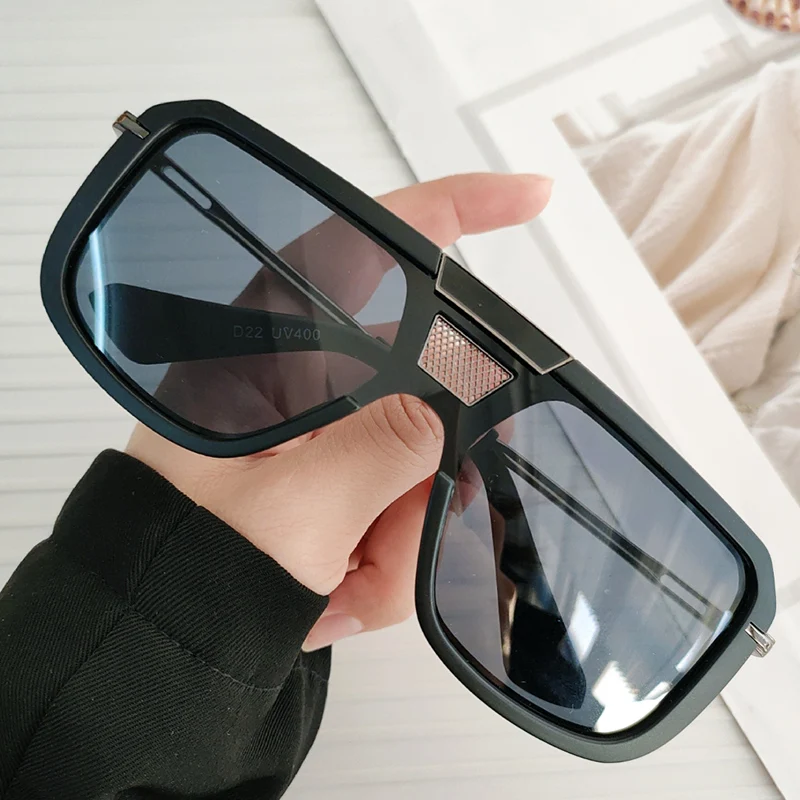 HBK Vintage Oversize Square Sunglasses Women Luxury Brand Big Frame Men Sun  Glasses Black Fashion Gradient Female Glasses Oculos
