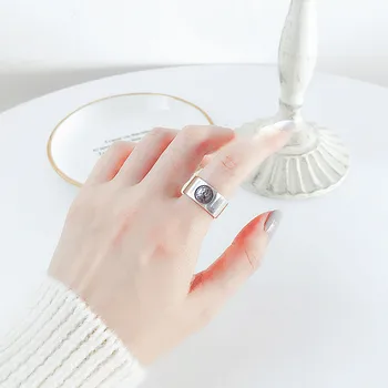 

New Silver 925 Queen Rings for Women Lady Punk Vintage Open Antique Rings Statement Sterling Silver Jewelry