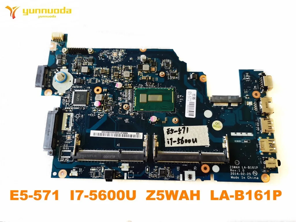 Для ACER E5-571 Материнская плата ноутбука E5-571 I7-5600U Z5WAH LA-B161P испытанное хорошее