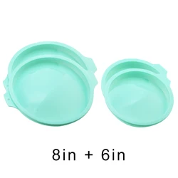 Silicone Bakeware Mold Set: Round Cake Layer Set for Rainbow Cake and Mousse (6in 2pcs 8in 2pcs a)