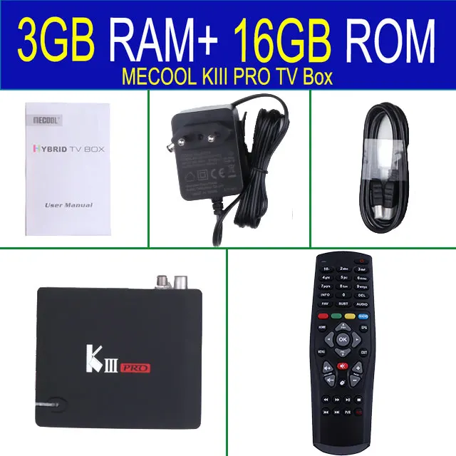KIII Pro MECOOL KI Pro KII Pro DVB T2+ S2 Android tv Box 3g 16G Amlogic S912 DDR4 Восьмиядерный 4K декодирование 2,4G+ 5G телеприставка медиаплеер - Цвет: KIII Pro