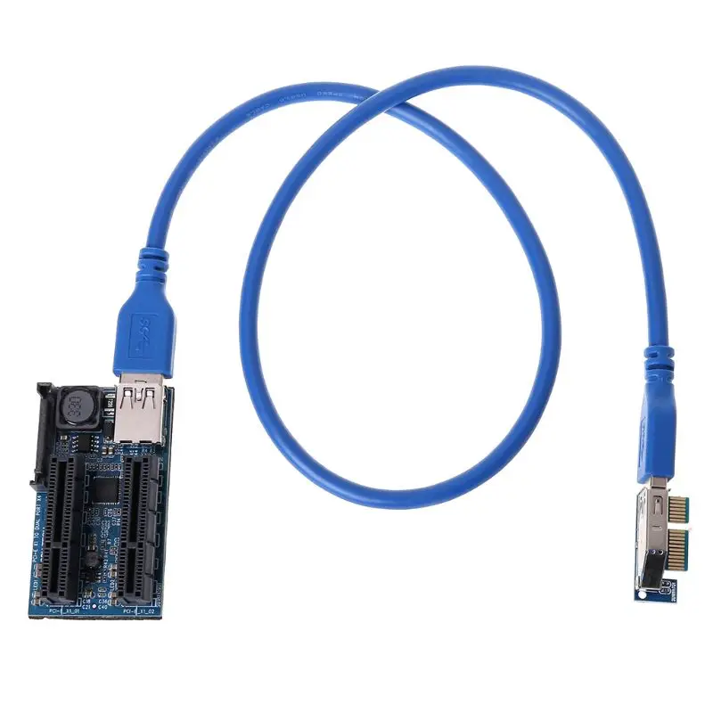 Плата расширения PCIE адаптер PCI Express USB 3 0 Райзер E расширитель X1 на два порта X4