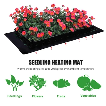 

New US/EU/UK Garden Waterproof 100W Seedling Heating Mat Plant Growth Mat Seed Germination Propagation Clone Starter Heating Pad
