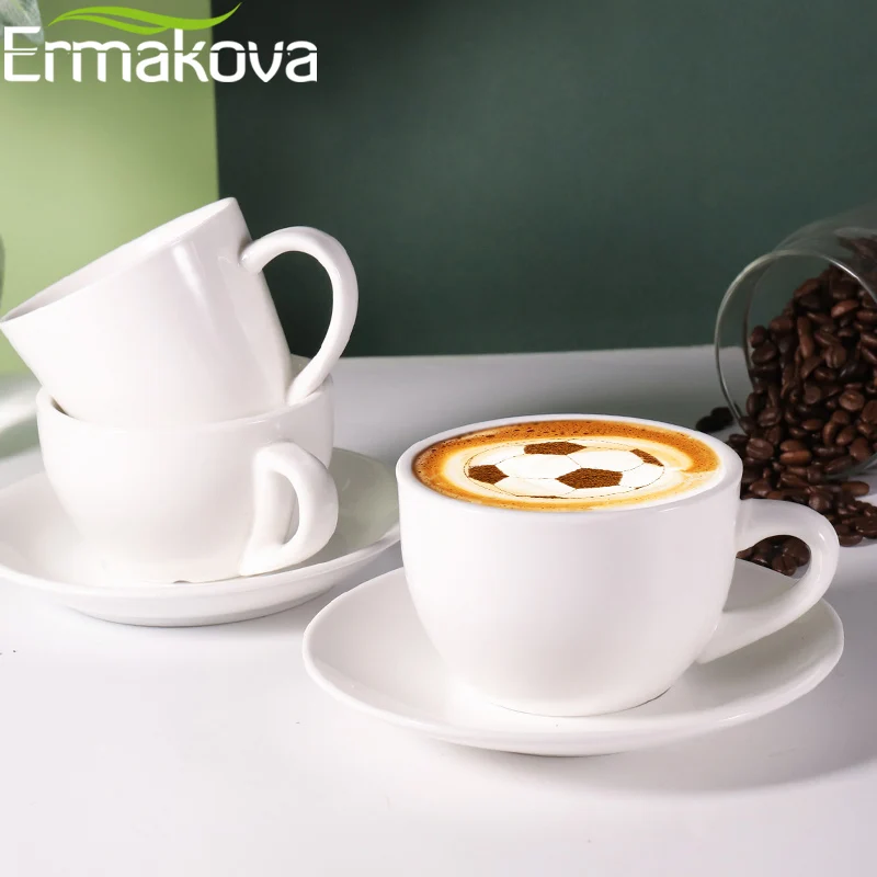 ERMAKOVA 6 шт./лот фарфоровая чашка для эспрессо с блюдцем керамическая капучино