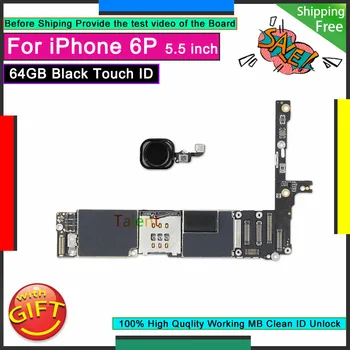

For IPhone 6P 6 Plus Motherboard 64GB Black Touch ID Unlocked Disassembly Mainboard Good Working Logic Board Tested Functions