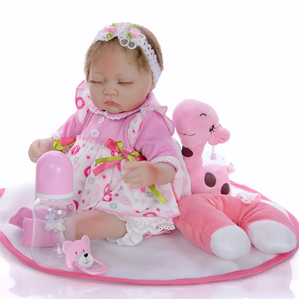Реалистичная 17 дюймов игрушка bebe Кукла реборн 43 см мягкие силиконовые куклы bebe куклы объятия Жираф Menina Brinquedo детский подарок на день рождения