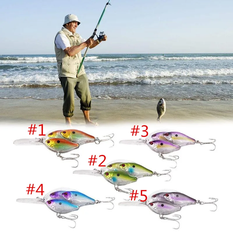 Fishing Lure ABS Durable Painted Crank Bait Bass Tackle Crankbait Sharp Hook