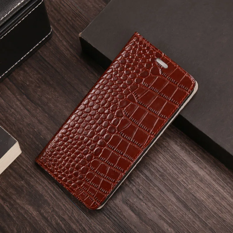 Флип-чехол для телефона для Xiaomi Mi 8 9 se 9T 8 5S A1 A2 A3 lite Max 2 3 Poco F1 воловья кожа случай для Redmi Примечание 4X5 6 6a 7a 7 Pro крышка - Цвет: Brown