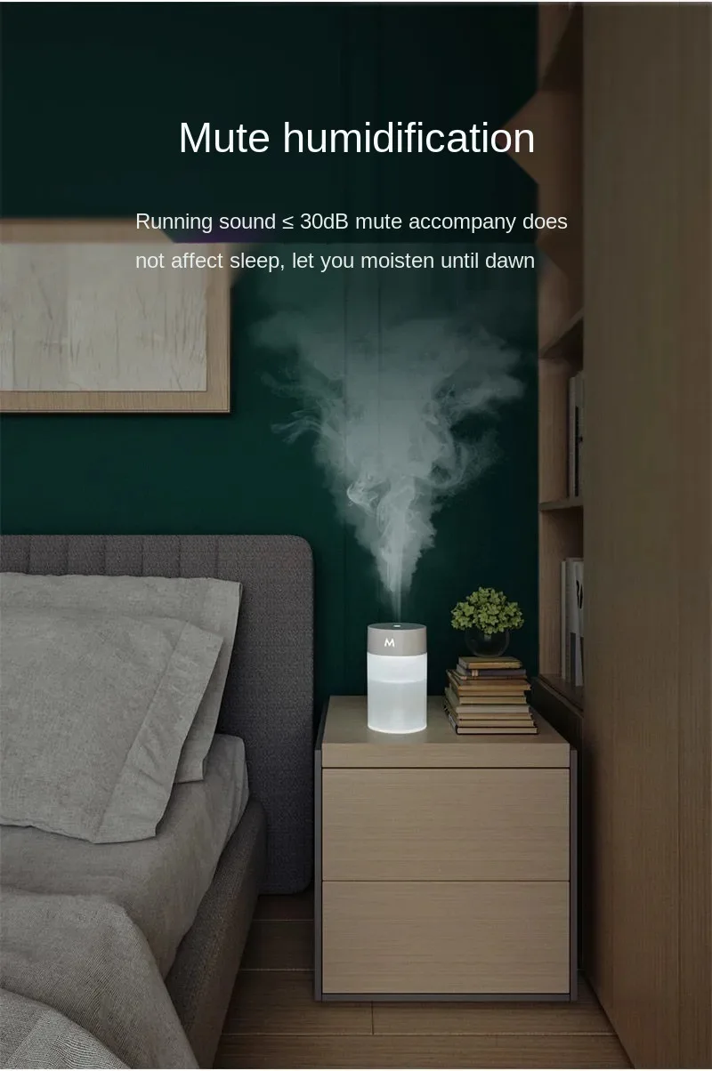 2022 260ML AirHumidifier Ultrasonic Mini Aromatherapy Diffuser Portable Sprayer USB Essential Oil Atomizer LED Lamp for Home Car