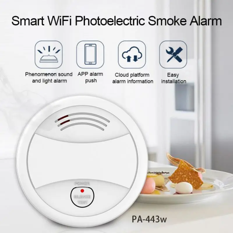 Бытовой практичный Wi-Fi дымовой детектор домашний независимый отель интеллектуальная дымовая сигнализация