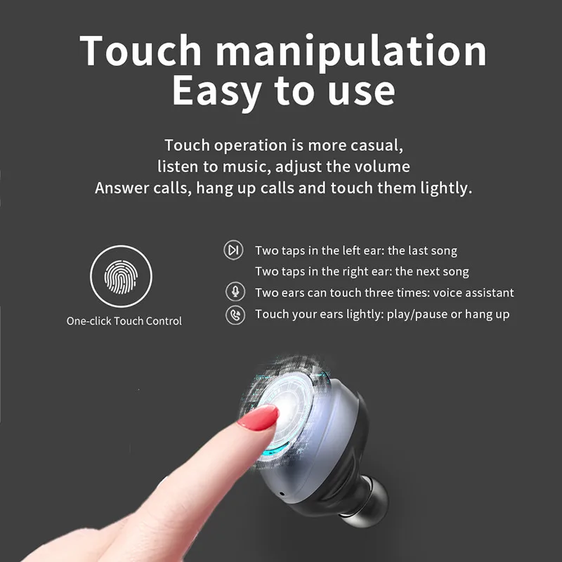 U9 TWS Wireless Bluetooth Earphone Stereo Handfree Sports Headset With Charging Box For most Smart Phone