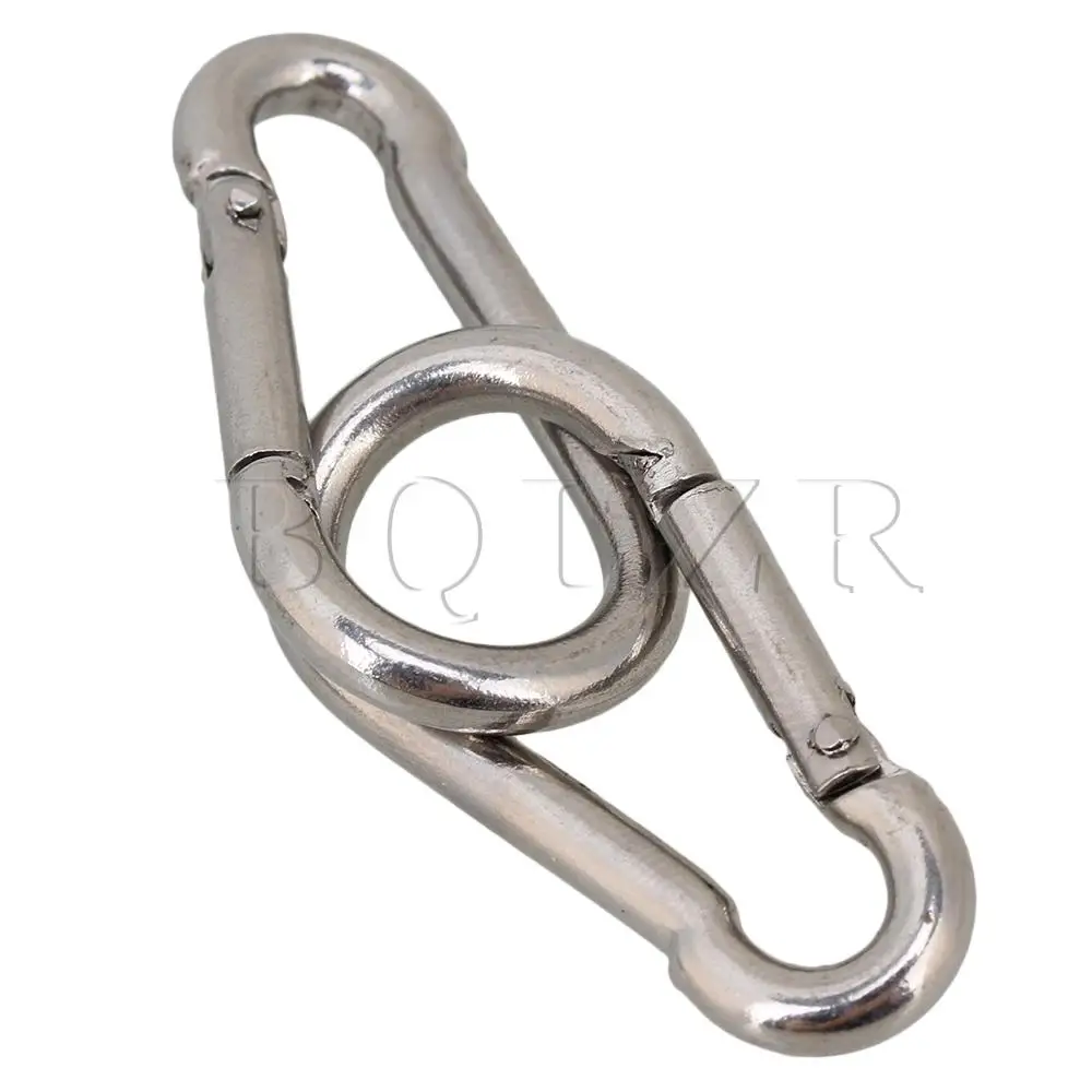 BQLZR-mosquetón de anillo de bloqueo de enlace rápido, accesorio de acero inoxidable 304, M4, 40mm, 5 uds.