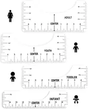 4 Pcs T-Shirt Alignment Guide Ruler, T-Shirt Alignment Tool for Making Center Design,Adult Youth Toddler Infant