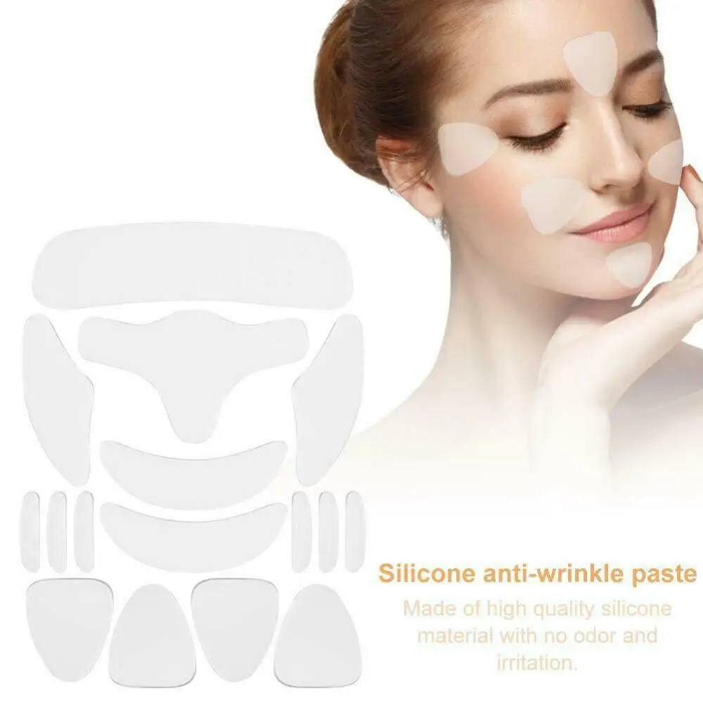 Pegatinas reutilizables de silicona para la frente, para mejilla, Barbilla, parches para los ojos, herramientas de belleza para Lifting facial, 16 Uds.