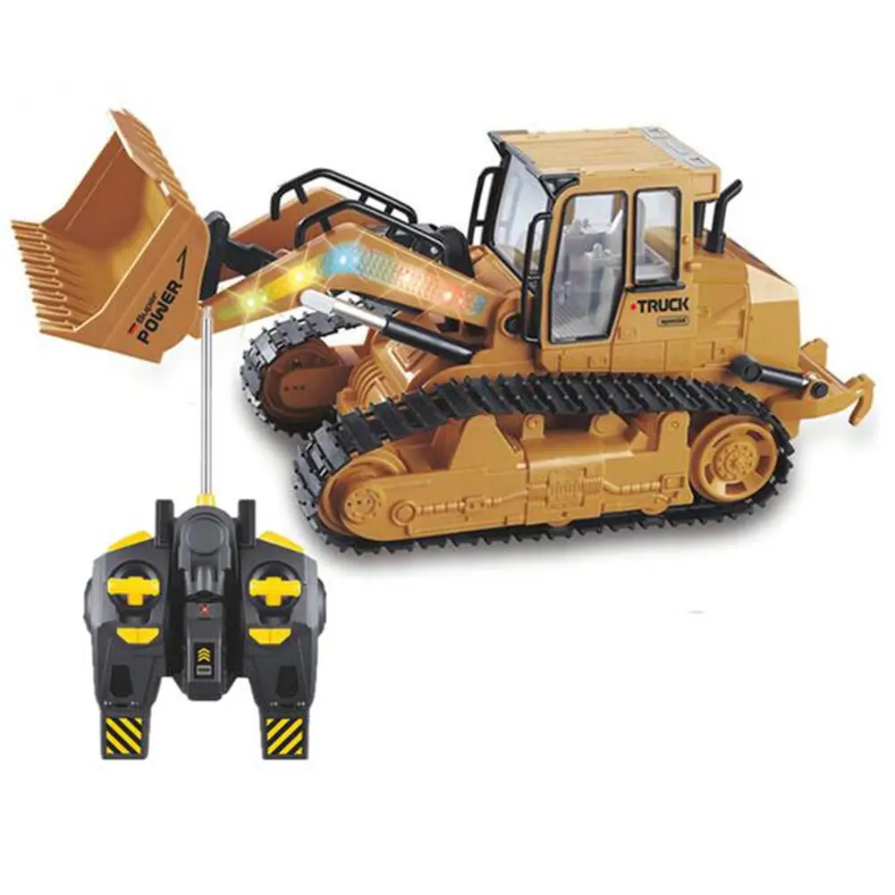 1:16 Truck Bulldozer Dumper Excavator Model Engineering Car For GloryStar Excavator Push Soil Cool Sound Light Effects Kids Toys