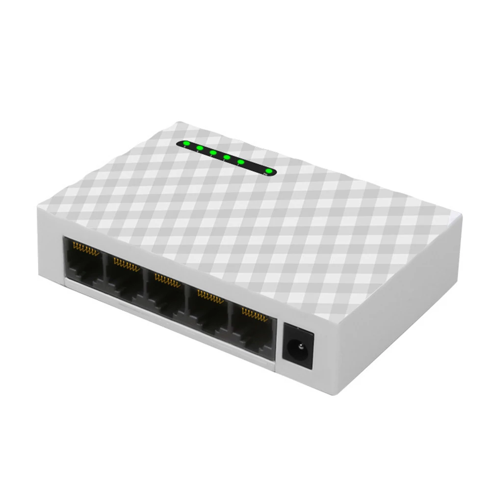 Быстрый Ethernet 5 портов общежития Мини офис адаптер концентратор база гигабит настольный домашний мониторинг сетевой переключатель пластиковые аксессуары