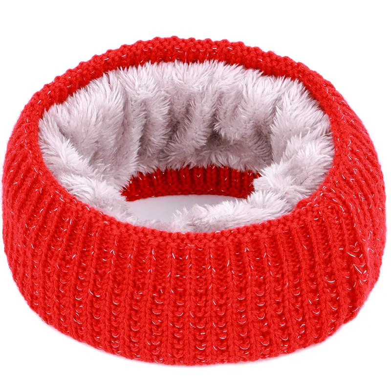 Men's Hat Girls Hat Collar Children's Winter Warm Hat - Цвет: Красный