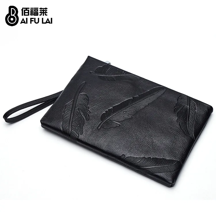 

New Style Man's Wallet Clutch Embossed Leather Multi-functional Men Business Handbag Briefcase Long Purse