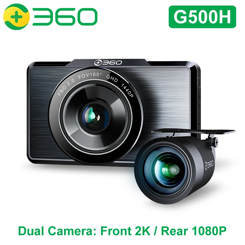 360 видеорегистратор G500H передний 2K FHD задний 1080P двойная камера 160 градусов 3 0 дюйма